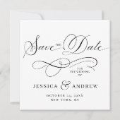 Eenvoudig legant die bruiloft vervoert sparen de D Save The Date (Voorkant)