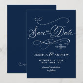 Eenvoudig legant die bruiloft vervoert sparen de D Save The Date (Voorkant / Achterkant)