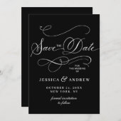 Eenvoudig legant die bruiloft vervoert sparen de D Save The Date (Voorkant / Achterkant)