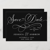 Eenvoudig legant die bruiloft vervoert sparen de D Save The Date (Voorkant / Achterkant)