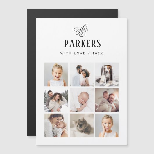 Eenvoudig legant familielid multi-fotoraster | Ker (Voorkant / Achterkant)