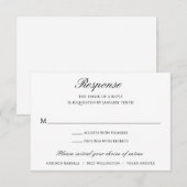 Eenvoudig legant formeel traditioneel huwelijk RSVP kaartje (Voorkant / Achterkant)