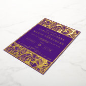 Eenvoudig legant Gold en Paars Violet Weddenschap Folie Uitnodiging (Gedraaid)
