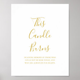 Eenvoudig legant goud Dit kaarsje brandt een bruil Poster