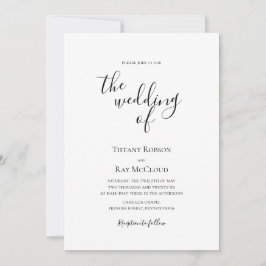 Eenvoudig legant het huwelijk van uitnodiging