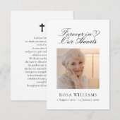 Eenvoudig legant in ons hart begrafenisherdenkings notitiekaartje (Voorkant / Achterkant)