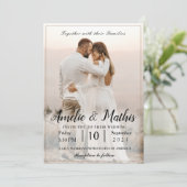 Eenvoudig legant met foto-bruiloft-uitnodigingen kaart (Staand voorkant)