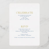 Eenvoudig legant met tekst op de achterbalk Mitzva Folie Uitnodiging (Achterkant)