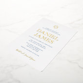 Eenvoudig legant met tekst op de achterbalk Mitzva Folie Uitnodiging (Gedraaid)