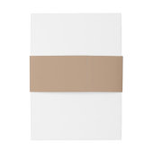 Eenvoudig legant minimalistisch beige tan Wedding Uitnodigingen Wikkel (Achterkant Voorbeeld)