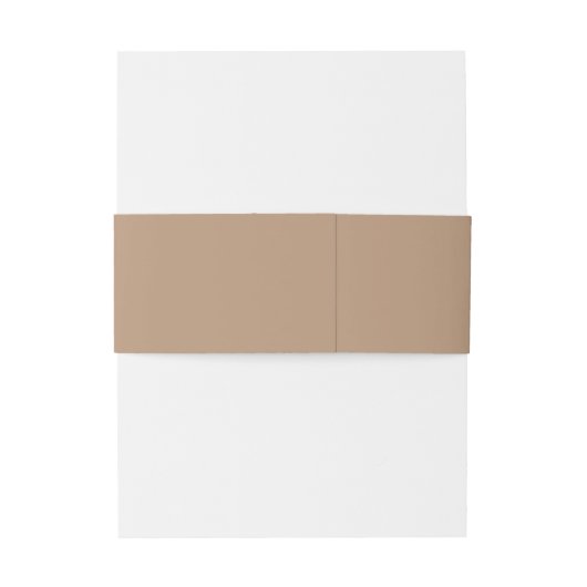 Eenvoudig legant minimalistisch beige tan Wedding Uitnodigingen Wikkel (Achterkant Voorbeeld)