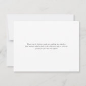 Eenvoudig legant minimalistisch huwelijk bedankt k notitiekaartje (Achterkant)