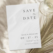 Eenvoudig legant minimalistisch modern huwelijk save the date