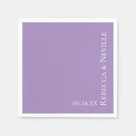 Eenvoudig legant modern lavender Text Wedding Servet
