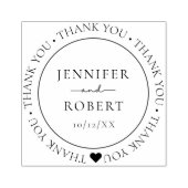 Eenvoudig legant paar dank je huwelijk rubberstempel (Afrduk)