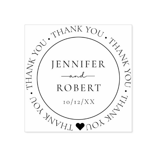 Eenvoudig legant paar dank je huwelijk rubberstempel (Afrduk)