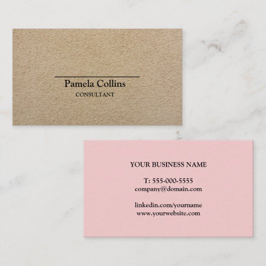 Eenvoudig legant Printed Kraft Paper Consultant Visitekaartje (Voorkant / Achterkant)