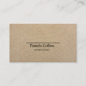 Eenvoudig legant Printed Kraft Paper Consultant Visitekaartje (Voorkant)