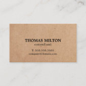 Eenvoudig legant Printed Kraft Paper Consultant Visitekaartje (Voorkant)