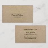 Eenvoudig legant Printed Kraft Paper Consultant Visitekaartje (Voorkant / Achterkant)