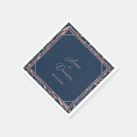 Eenvoudig legant Roos Gold- en marineverbinding Servet (Hoek)