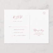 Eenvoudig legant Roos Gold Wedding RSVP Briefkaart (Achterkant)