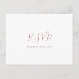 Eenvoudig legant Roos Gold Wedding RSVP Briefkaart