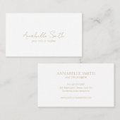 Eenvoudig legant script minimalistisch Gold Modern Visitekaartje (Voorkant / Achterkant)