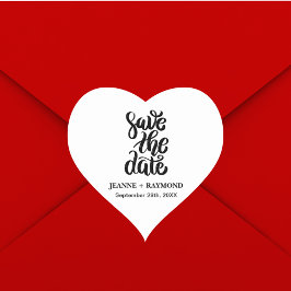 Eenvoudig legant script slaat de datum waarop het hart sticker