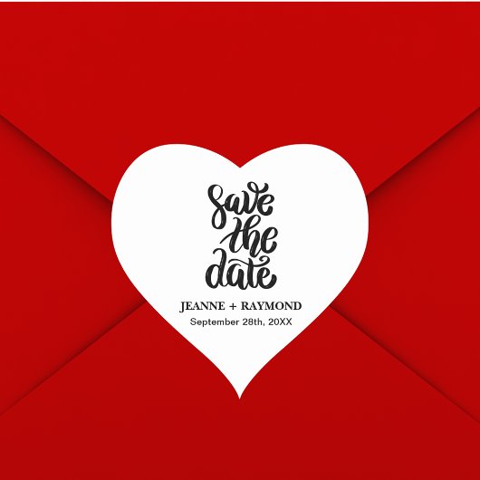 Eenvoudig legant script slaat de datum waarop het  hart sticker