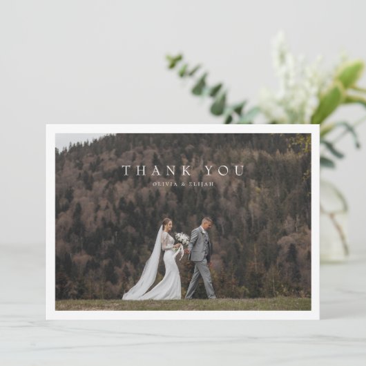 Eenvoudig legant Weddenschap Bedankkaart (Staand voorkant)