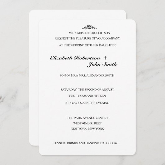 Eenvoudig legant Weddenschap Kaart (Voorkant / Achterkant)