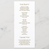 Eenvoudig legant Weddenschap Programmakaart (Achterkant)