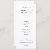 Eenvoudig legant Weddenschap Programmakaart (Voorkant / Achterkant)