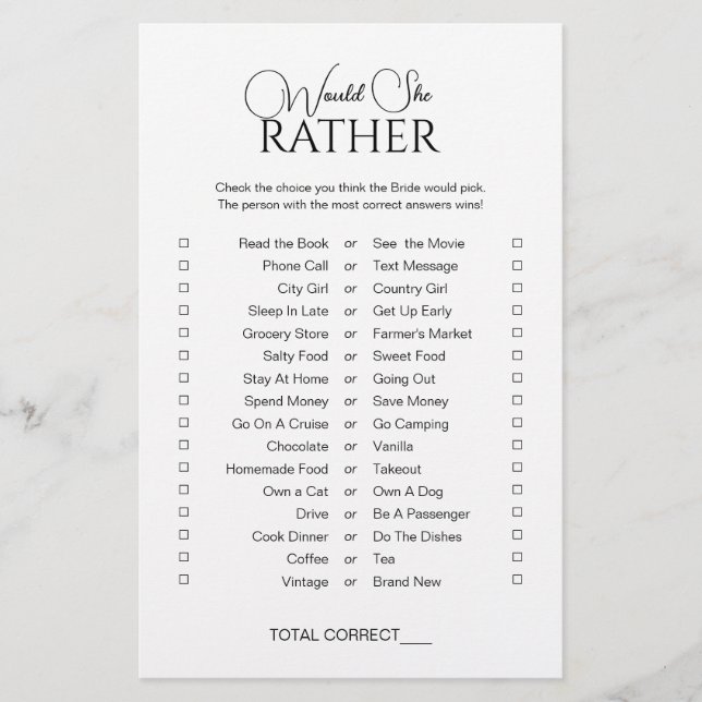 Eenvoudig legant zou ze liever Vrijgezellenfeest s (Voorkant)