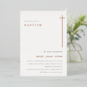 Eenvoudig legante minimale Typografie Baptisme Folie Uitnodiging (Staand Voorkant)