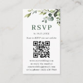 Eenvoudig legante minimalistische bruiloft QR RSVP Informatiekaartje (Voorkant)