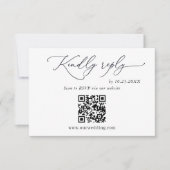 Eenvoudig legante minimalistische QR-code voor bru RSVP Kaartje (Voorkant)