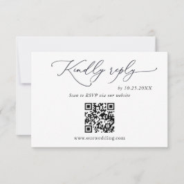 Eenvoudig legante minimalistische QR-code voor bru RSVP Kaartje
