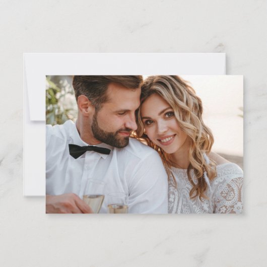 Eenvoudig legante minimalistische QR-code voor bru RSVP Kaartje (Achterkant)