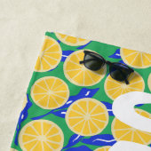 Eenvoudig Lemon Slict Patroon Botanisch aangepast Strandlaken (In situ)