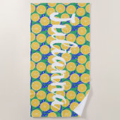 Eenvoudig Lemon Slict Patroon Botanisch aangepast Strandlaken (Voorkant)