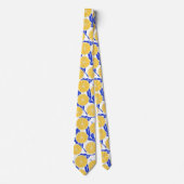 Eenvoudig Lemon Slict Pattern Blue Botanical Stropdas (Voorkant)