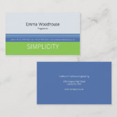 Eenvoudig Lente Groen en Lucht Blauw Visitekaartje (Voorkant / Achterkant)