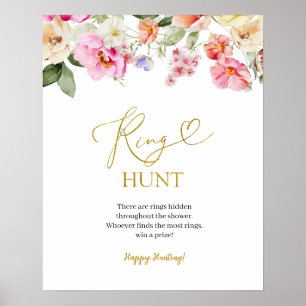 Eenvoudig Lentebloemen Ring Jacht Spel Bord Poster
