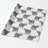 Eenvoudig leopard Animal White Patroon Cadeaupapier (Uitgerold)