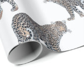 Eenvoudig leopard Animal White Patroon Cadeaupapier (Rol Hoek)