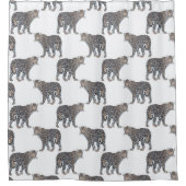 Eenvoudig leopard Animal White Patroon Douchegordijn (Voorkant)