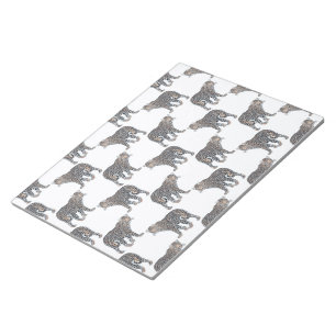 Eenvoudig leopard Animal White Patroon Notitieblok