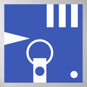 Eenvoudig Letter en Pictogram ART + uw kleuren en  Poster